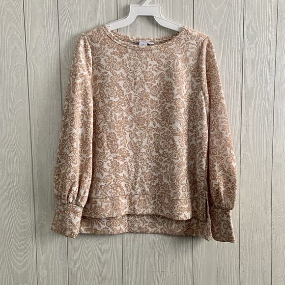 Ophelia & Co. Tops - Ophelia Roe Tan Puff Sleeve Top Small